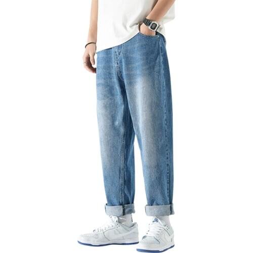 Fashion Stretch Fabrics Mens Jeans Solid Color Loose Big Size Vintage Pocket Pants High Quality Trousers Autumn Cargo Pants