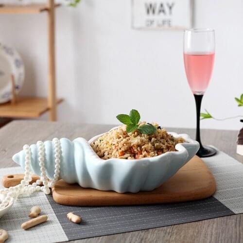 Conch plate personalized shaped ceramic salad plate dish European style irregular tableware