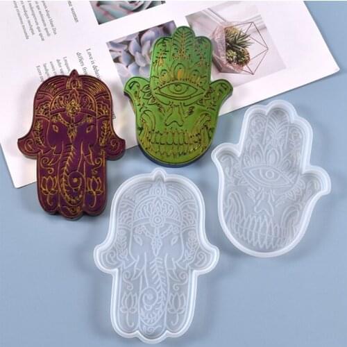 Crystal Epoxy Resin Mold Cool Hand of Fatima Ornaments Casting Silicone Mould DIY Crafts Decorations Jewelry Making Tools
