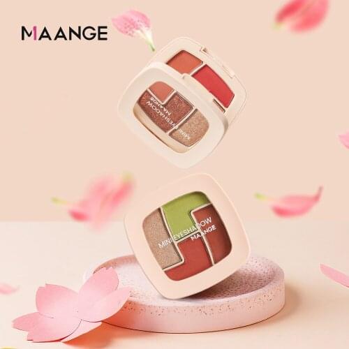 MAANGE 1 Pcs 4 Color Eyeshadow Waterproof Colorfast Eye Shadow Palette Beauty Makeup Cosmetic Glitters Long-lasting Shimmer New