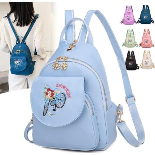 Small Backpack Woman Oxford Rucksack Women Embroidered Backpacks Casual Ladies Mini Bagpack Summer Lady Backpack Fashion Mochila