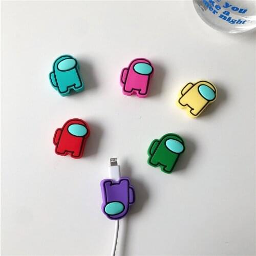 Cute Mobile Phone Cable Winder Cable Protector for iphone 5 6 7 8 X USB Data Line Protection Doll Bite Accessory Cable Organizer