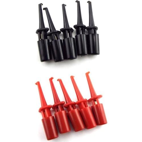 Mini Single Test Hook Clip Test Probe for Electronic Testing IC Grabber red black Round Crocodile electric Clip Hook Test