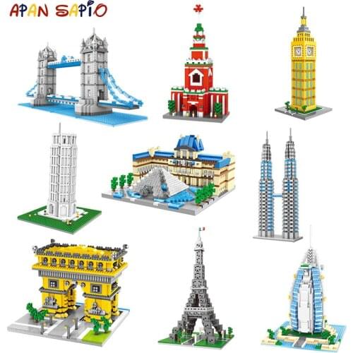 Mini Building Blocks World Famous City Architecture Model Educational Mini Bricks Compatible with Brands Toys for Children Gifts