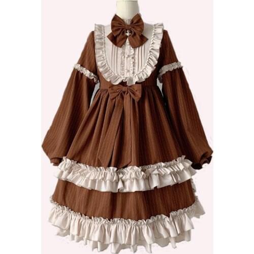 Mori girls lolita dress Royal fairy soft sister Princess LOLITA dress female ruffles stitching original cute gown dress F1429