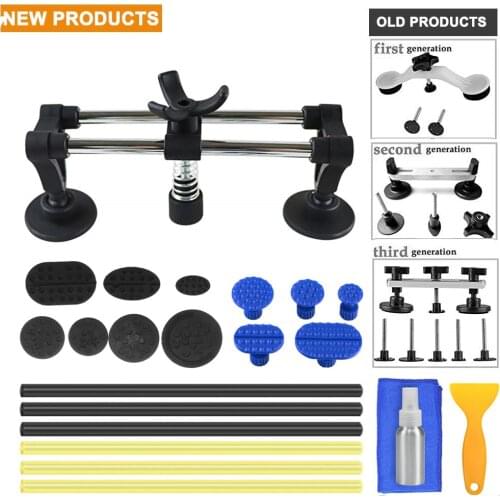 Auto Body Repair Tool Kit Car Dent Puller with Double Pole Bridge Dent Puller Glue Puller Tabs for Auto Dent Removal