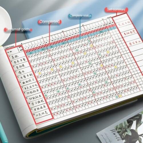 2021 New Self-discipline To Do List Notebook Task Plan Good Schedule Note Book Agendar Habit Tracker 100 Days