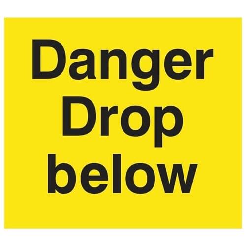 New Personality DANGER DROP BELOW Warning Car Stickers Car Decals PVC 12CM*11CM Vinyl Motorcycl Decoration