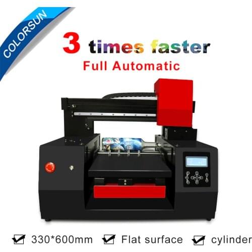 Colorsun Automatic 33*60cm A3+ UV Printer wood acrylic bottle Metal printer uv flatbed printer XP600 printhead faster speed