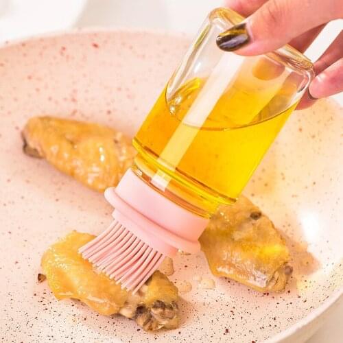 Silicone oil brush oil bottle set silicone barbecue oil bottle brush silicone oil brush barbecue oil brush