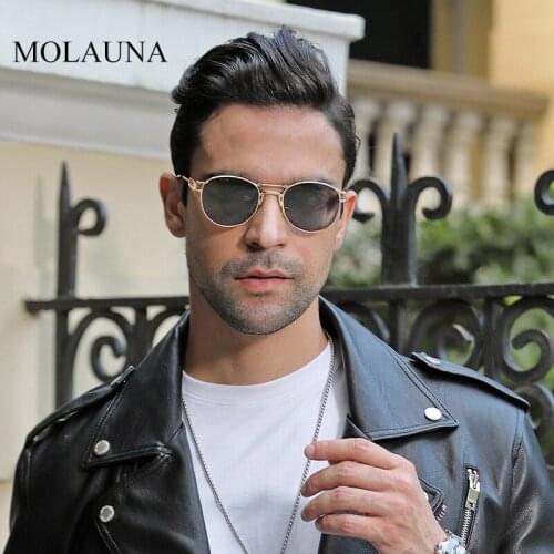 2021 Luxury Brand Round Steampunk Sunglasses Men Punk Sun Glasses For Women With A Bag Oval Sunglass Gafas De Sol Hombre