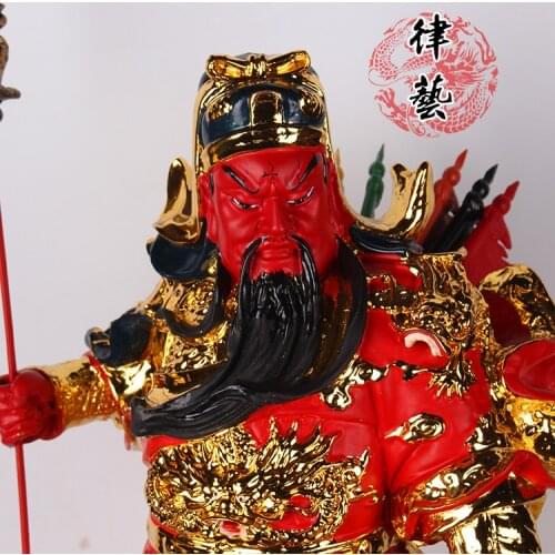 Figure Buddha Guan Gong Ornament Resin Home Temple Buddha Statue Guangong Yunchang God of Wealth Enshrine and Worship Ornament