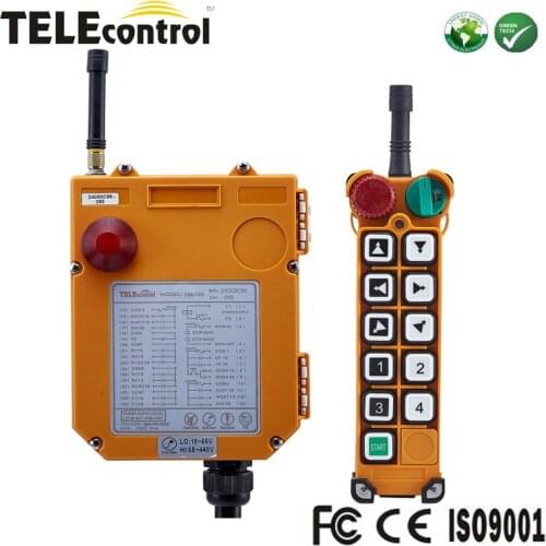 Telecontrol F24-10D 10 two-steps industrial cordless push button crane hoist remote control switch with transmitter receiver