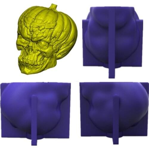 Pumpkin Skull 3D Candle Soap Mould DIY Candle Epoxy Mold Handmade Candles Aroma Wax Soap Molds for Decoration