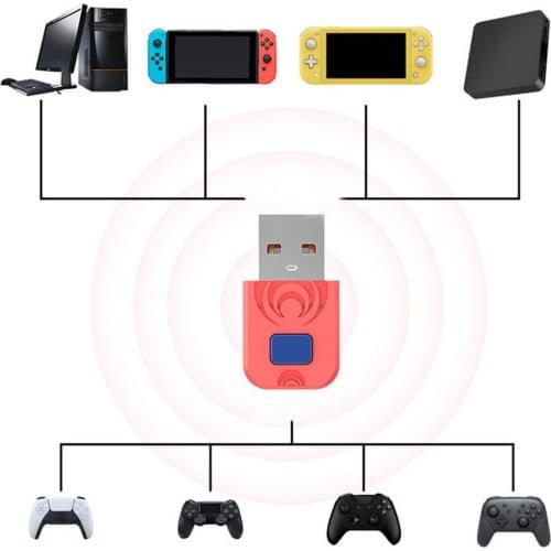USB Wireless Controller Adapter Gamepad Receiver Support Joystick Converter Compatible With Switch/PS5/PS4/-xBox