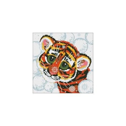 YIXIAO Counted Cross Stitch Kit Cross stitch RS cotton with cross stitch Riolis_Riolis Gu 1035 lovely tiger