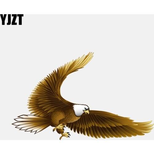 YJZT 14.3CM*8.8CM High Quality Raptor Golden Eagle PVC Car Sticker 11-01231
