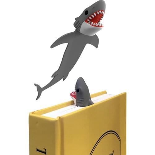 3D Shark Book Clip Crocodile Fun Bookmark Stationery Gift For Children Classmate To Mark The Progress Of Reading