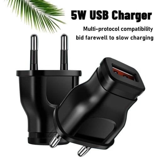 USB Charger Adapter 1 Port Direct Charger Universal US EU Plug 5W 1A Travel Charging Conversion Plug Mobile Phone Accessories