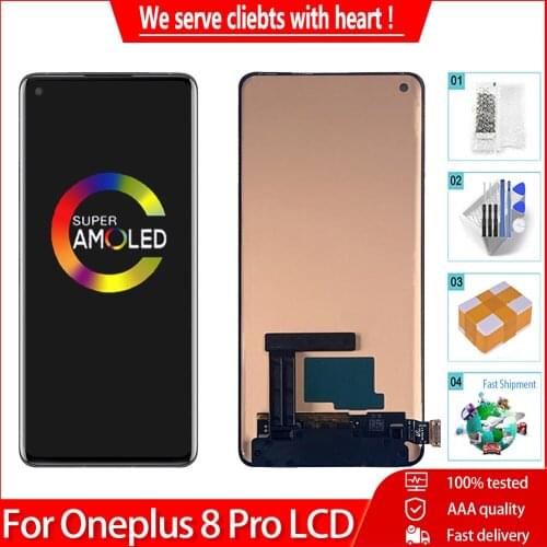 6.78" AMOLED For OnePlus 8 Pro LCD Display Touch Screen Digitizer Panel Assembly Replacement Parts For One Plus 8 pro Display
