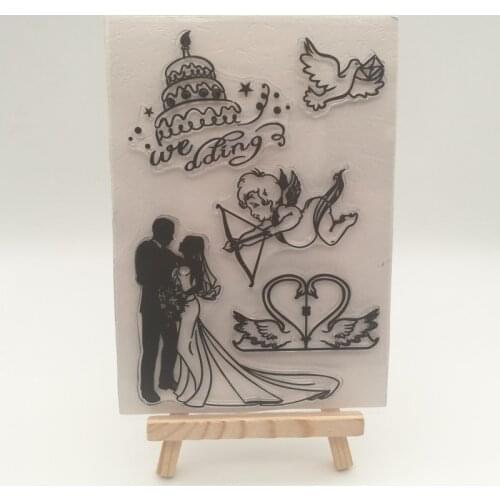 1sheet wedding transparent Silicone stencil for DIY Scrapbooking photo album decorative sheets
