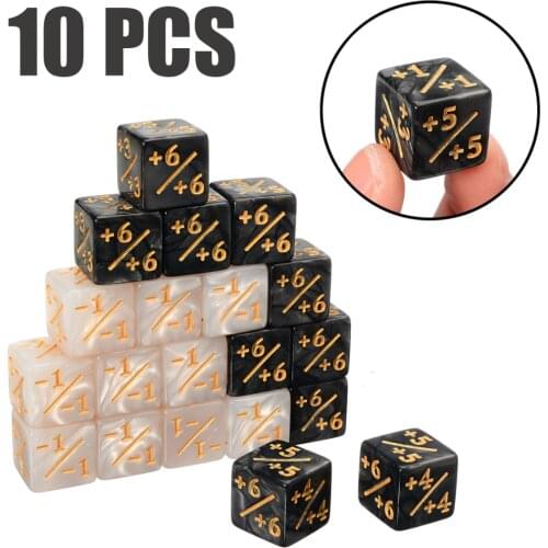 New Arrival 10Pcs/set 16mm 6 Sided +1/-1 Kids Counting Dice Interesting Gaming Party Bar Dices