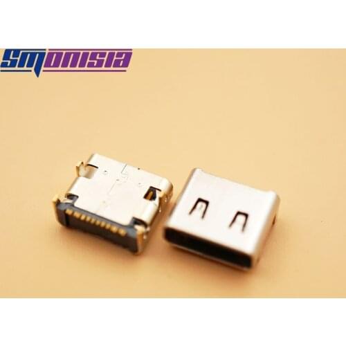 Smonisia 100pcs Type C USB Power Socket Connector USB Jack for Gionee S6