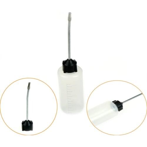 120ml Long Mouth Clear Oil Bottle Plastic Sewing Machine Empty Iron Head Refueling Machine Oiler Tool