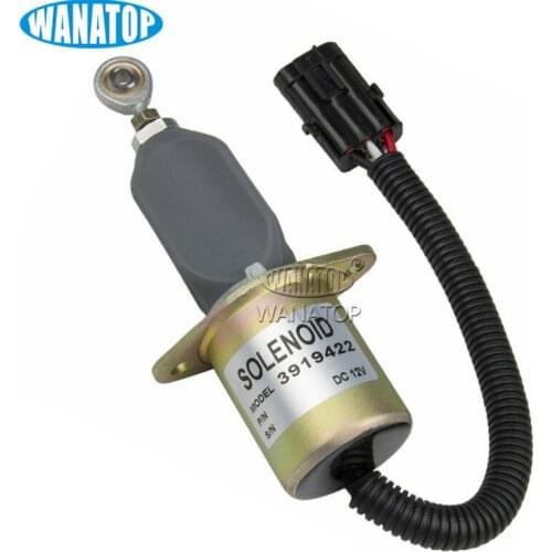 12V Fuel Shut Off Solenoid 3934171 1753ES-12A6UC3B1S1 For Honda Cummins Diesel 2-1/2 bolt Pickup Truck 8.3L