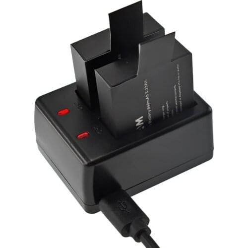 2x 3.7V 900mah Li-ion Battery + Dual Charger for SJ4000 Action Sport Cam OS480