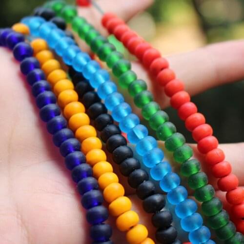 30Pieces /lot 6mm*4mm Handmade Lampwork glass beads Abacus beads Multi-color for jewelry &DIY