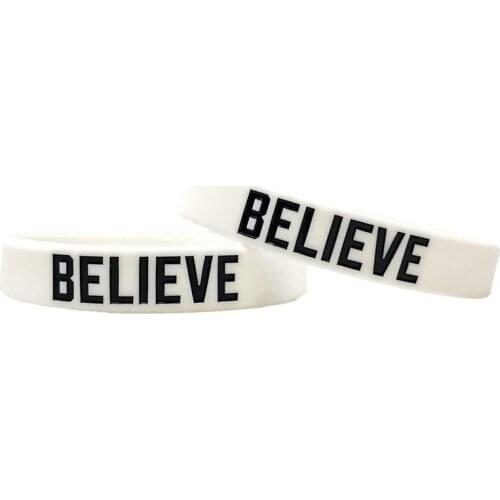 300pcs Motivational BELIEVE Silicone Bracelets Rubber Wristbands Free Shipping by DHL