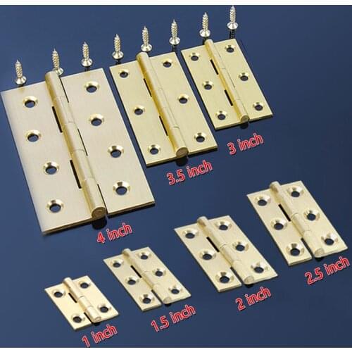 4pcs/Brass butt hinge 1/2/3/4inch Wardrobe Cabinet Door Storagebox Toolbox mini connector Furniture small Hardware metal fitting
