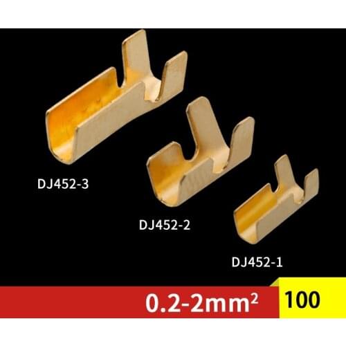 500 pcs/lot 4.8 DJ452 Crimping Button Cold Pressing Splice Terminals Terminal Connector Cable Electric Sertir Wire 0.3-0.75