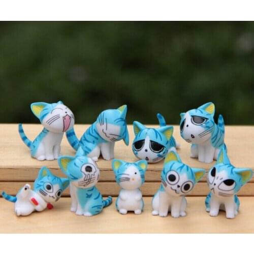 9pcs/lot Christmas Birthday Gifts Japan Anime Figure Cheese Cat Doll toy figures