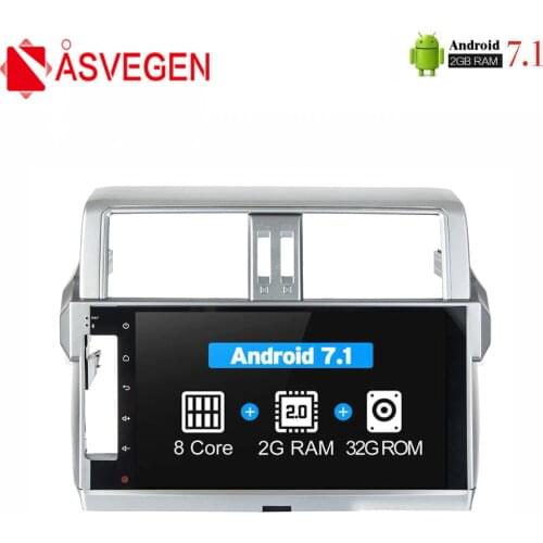 Asvegen Android 7.1 Octa Core Car Radio For Toyota PRADO 2014-2016 2 din Car Stereo Multimedia DVD PC head Unit GPS Navigation