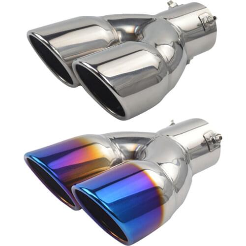 Car Dual Exhaust Tip Bolt-on Slant Cut Rolled Edge Stainless Steel Exhaust Tailpipe Muffler Tip 3 inch ID Inlet Car Accessories