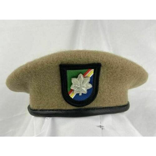 Us Army Ranger Regiment Beret Khaki & Lieutenant Colonel Insignia Military Hat armyshop2008