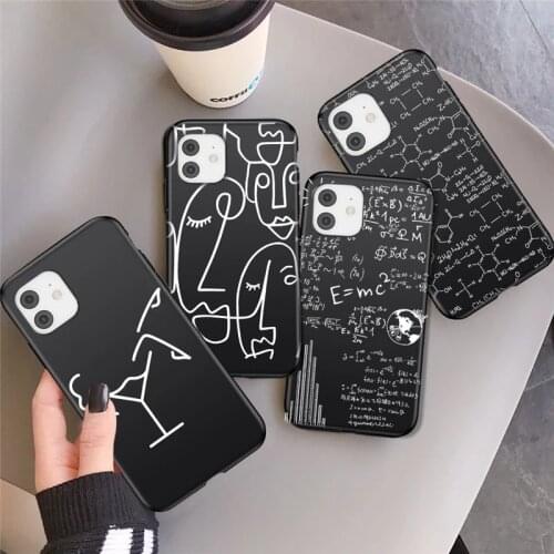 Ottwn Trend Math Chemical Formula Figure Phone Case For iPhone 12 11 Pro XS Max 7 8 Plus X XR 12 Mini SE 2020 Shockproof Cover