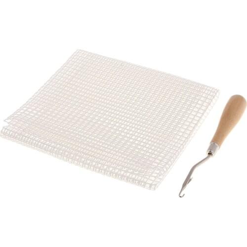 2x Canvas Mesh Bent Latch Hook Crochet Needle for Rug Baby Blankets Crafts