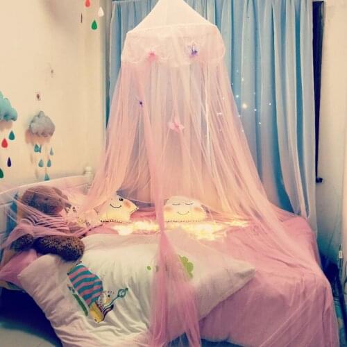 INS Dream Butterfly Princess Wind Dome Mosquito Net Ceiling Bed Veil Girl Heart Bedroom Childrens Room Bedside Tent