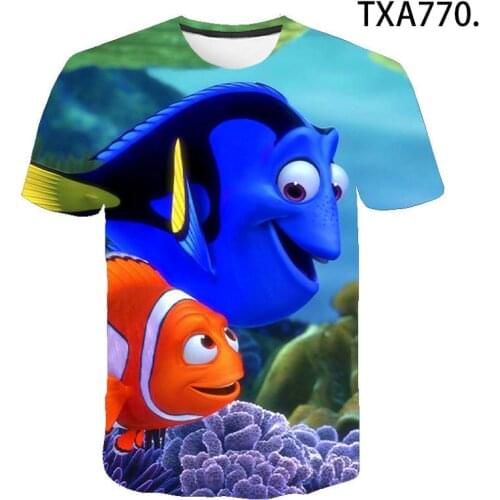 Summer Finding Nemo 3D Printed Cotton T Shirts Casual Men Women Children Short Sleeve Boy Girl Kids Streetwear Cool Tops Tee
