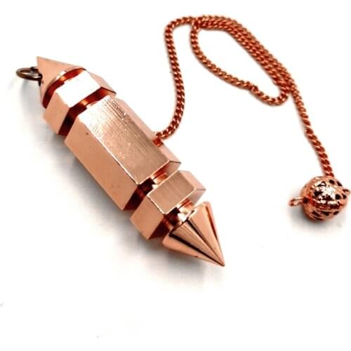 Pendule for Reiki Copper pendant Healing Divinatio Spiritual Wicca Amulet Screw Shape Hexagonal Pendulum energy therap pendulo
