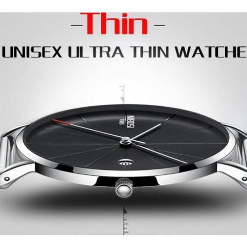 NIBOSI New Mens Watch Ultra-thin Fashion Watches Simple Business Men Quartz Watches Relogio Masculine Male Clock Mesh Band