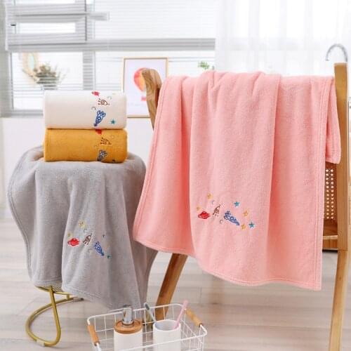 2PCS/Lot Towel Set Coral Fleece Absorbent Hair Swimming Face Hand Bath Towel Sets Microfibrer Towels Bathroom Towels 70X140cm