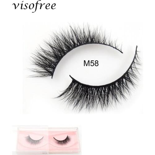 Visofree 3D Mink Lashes Mink Eyelashes Cruelty free Lashes Handmade Reusable Natural Eyelashes Popular False Lashes Makeup M58