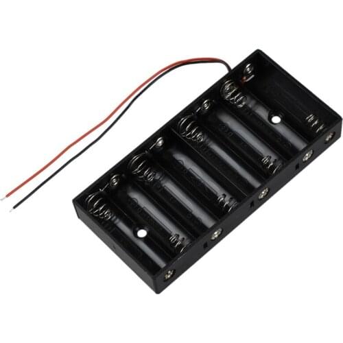 New Plastic 8 X 1.5V AA 2A CELL Battery Holder Storage Box standard 12V Case With Lead Wire