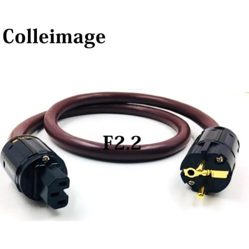 Colleimage Hifi Gold-plated Power Plug HIFI EU Schuko AC power cable HIFI AC Power Cord Cable