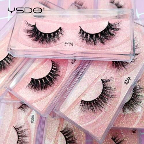 YSDO 1Pair 3D Mink Lashes Natural Long False Eyelashes Makeup Fluffy Volume Fake Lashes Dramatic Mink Eyelashes Maquiagem Cilios