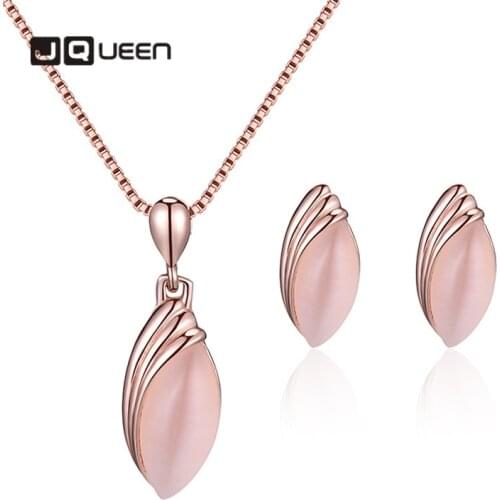 New Arrival Wedding Ornaments Bridal Necklace Jewelry Set Earrings Necklace Set Alloy Cat Eye Fashion Jewelry